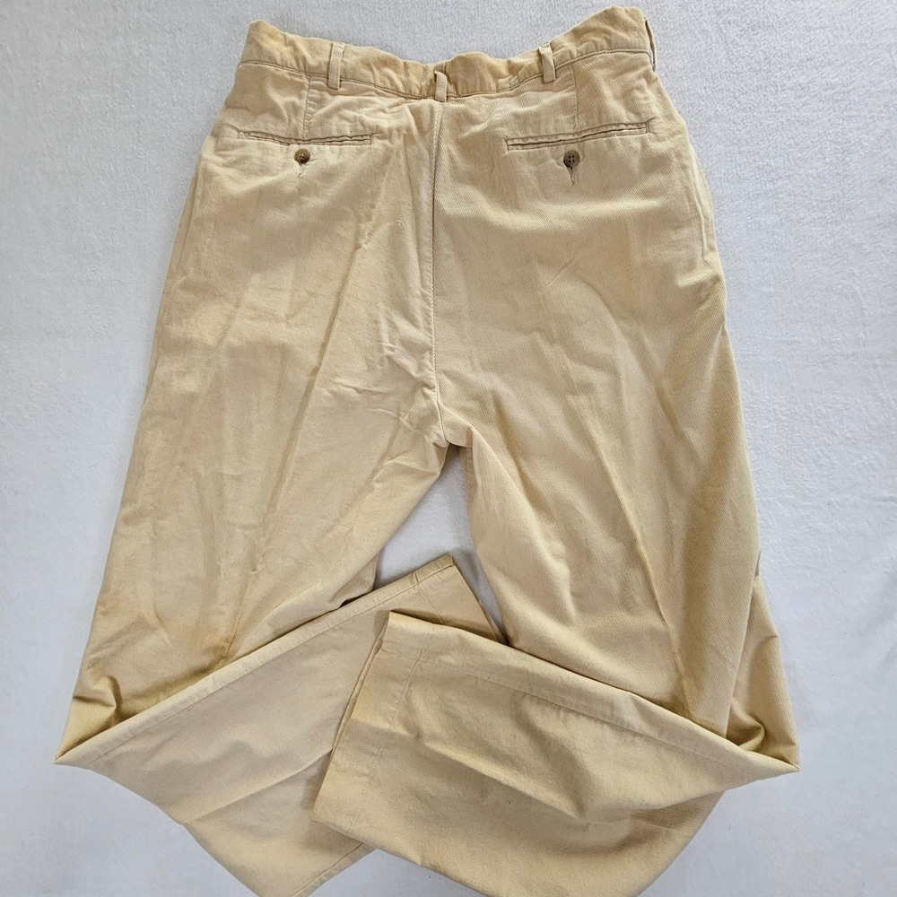 Polo Ralph Lauren Mens Cream Corduroy Pants 34x32 Cotton Straight Leg Trousers - Picture 9 of 10